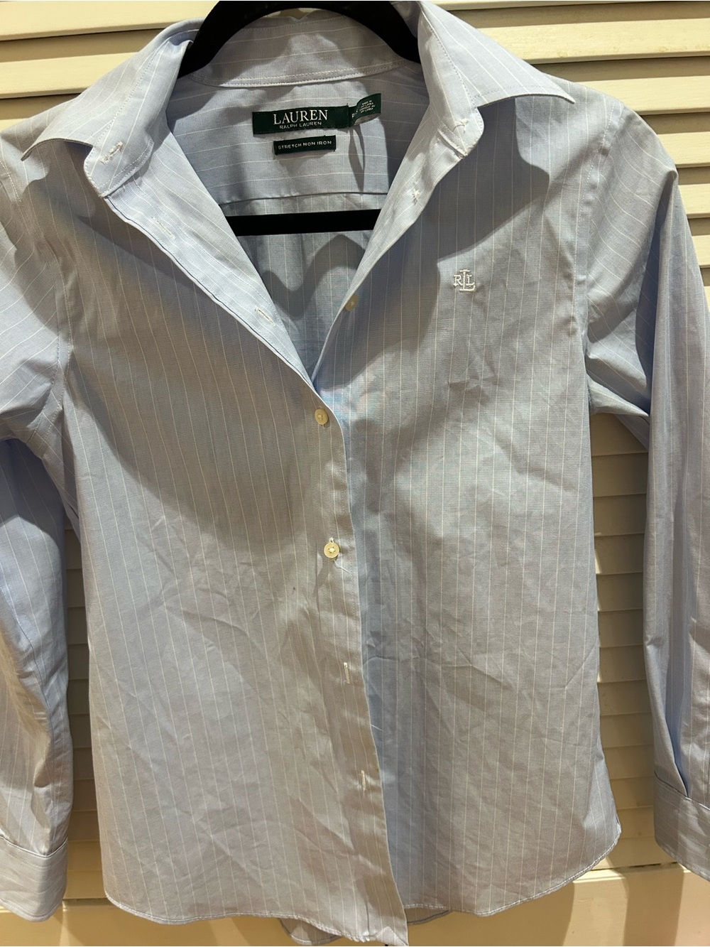 Ralph Lauren Light Blue Pinstripe Women’s Dress Shirt XS
